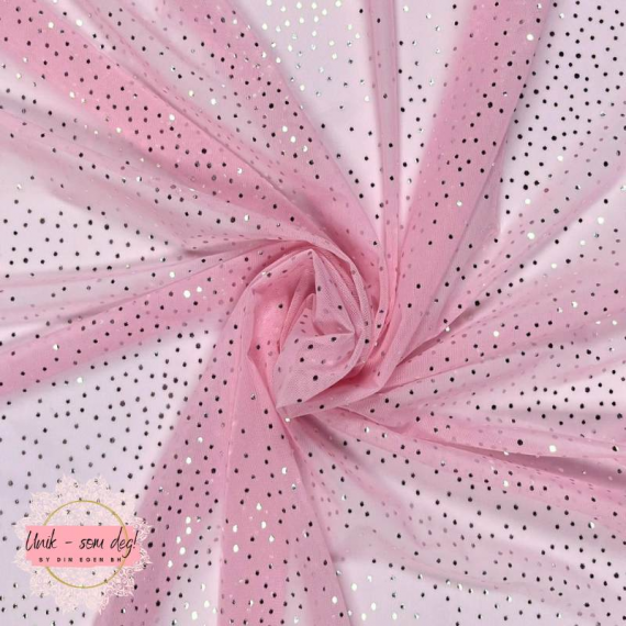 Stretch mesh glitter - Cotton candy rosa