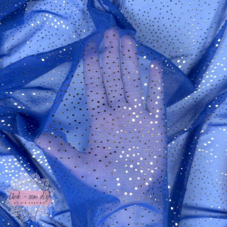 Stretch mesh glitter - royal blå