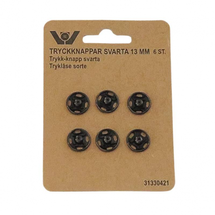 Trykknapp 13 mm - sort